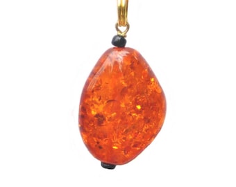 Crackled Orange Bead Purse Charm or Zipper Pull