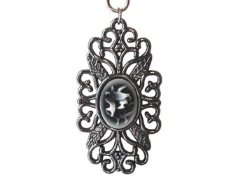 Cameo Scrollwork Purse Charm or Zipper Pull