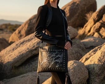 NYXIA Unique Neo Noir designer dark couture shoulder bag