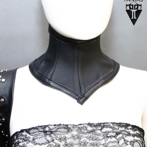 URALIA  Leather Neck Corset | Dark style fashion minimalist Gothic corset for neck | Designer neck Corsetry