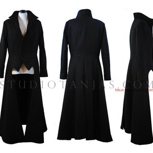 Goth Coat | Long Winter La Coat | Ankle Length Longline Wool Gothic Dark Fashion Zexy duster coat | Countess style | made by measures
