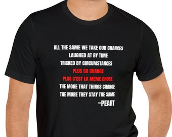 Chemise Rush Band, chemise Neil Peart, chemise Rush, chemise Circonstances