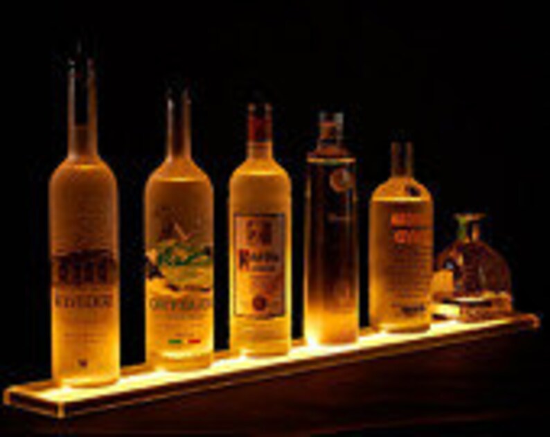 3' LED Lighted Liquor Bottle Shelves Display Bar Display Etsy