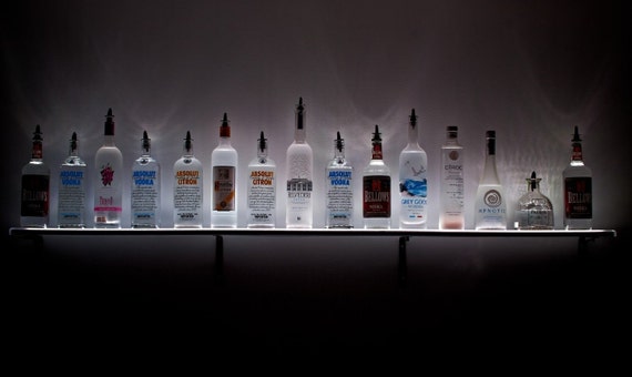 94 Wall Mount Led Lighted Liquor Shelves Wall Mount Etsy
