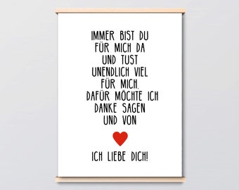 Bild "Ich liebe Dich", Poster Liebe, Liebeserklärung, Poster Danke