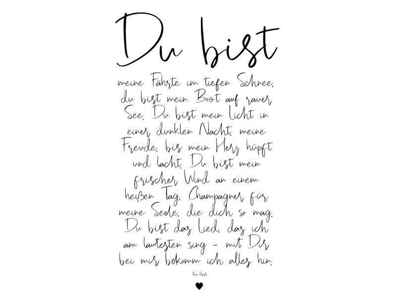 Poster Du bist ein Gedicht Poster Liebe Kompliment Lieblingsmensch Etsy.de