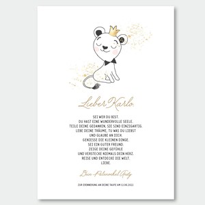 Patenbrief - Löwe Krönchen - Geschenk Taufe, Namensbild, Kinderposter, Geburtsbild, personalisierbares Poster, Patenkind, Geschenk Geburt