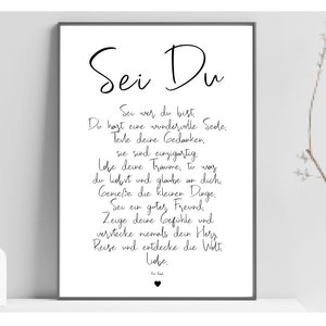 Poster Sei Du - ein Gedicht - Poster Selbstwert - Poster Spruch, Affirmation, Geschenk Kind, Stärkung Kind, Selbstwert, Geschenk Taufe,