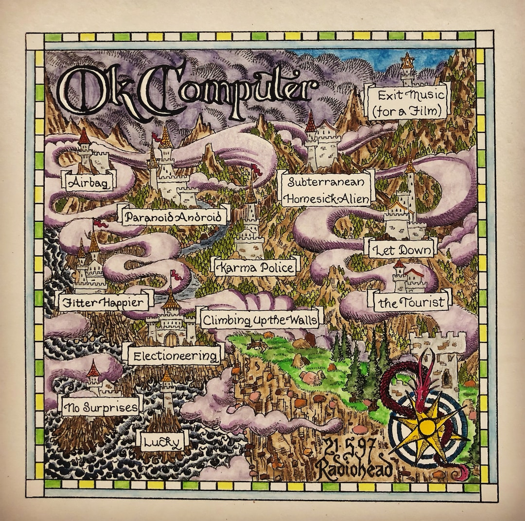 OK Computer by Radiohead: Music Map - Etsy