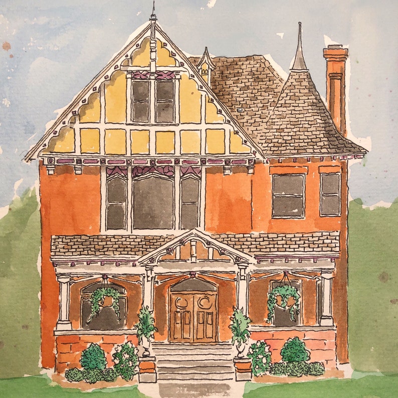 Custom, Handpainted, House Portrait Etsy
