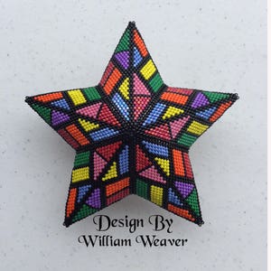 Kaleidoscope, 3D Peyote Star, Warped Square, Peyote Stitch, Peyote Star Pattern, Beading Pattern