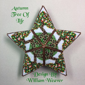 Tree Of Life Inspired, 3D Peyote Star, Warped Square, Peyote Stitch, Peyote Star Pattern, Beading Pattern