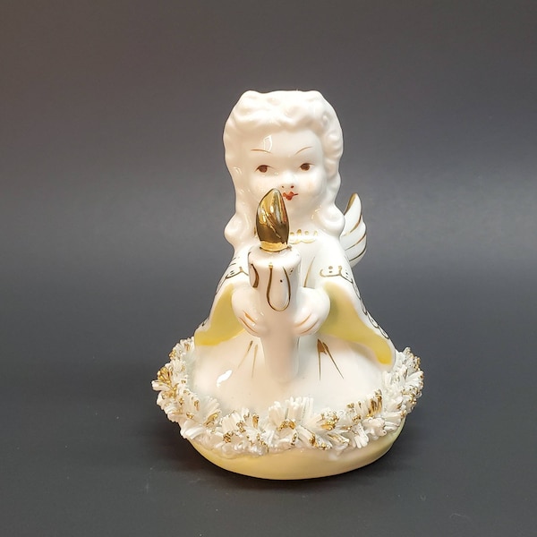 Blume Japan Candle Angel with Spaghetti Trim 1950s Porcelain Ceramic