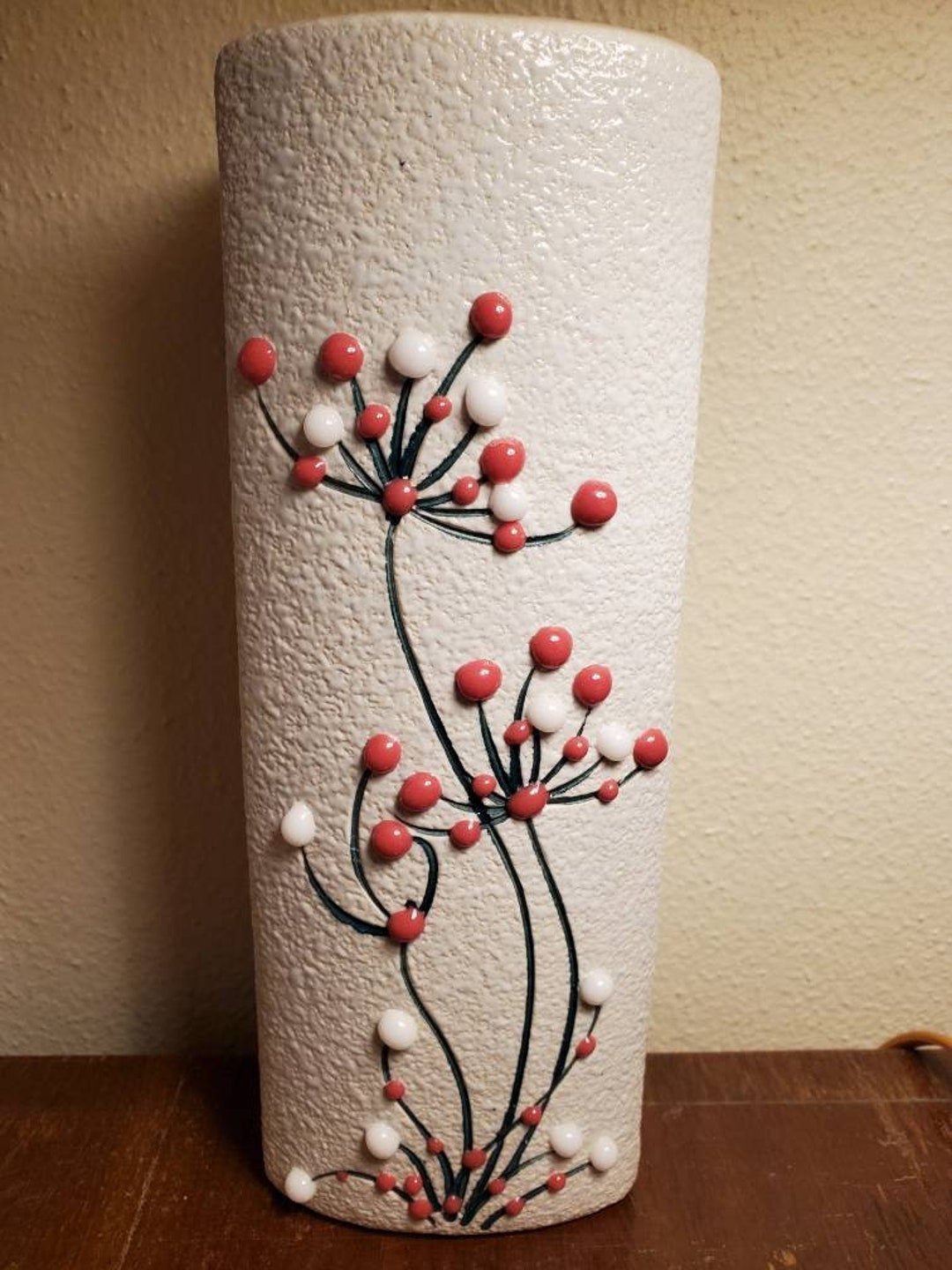 Mid Century Modern Stylized Floral Vase With Tectured Glaze 1950s - Etsy