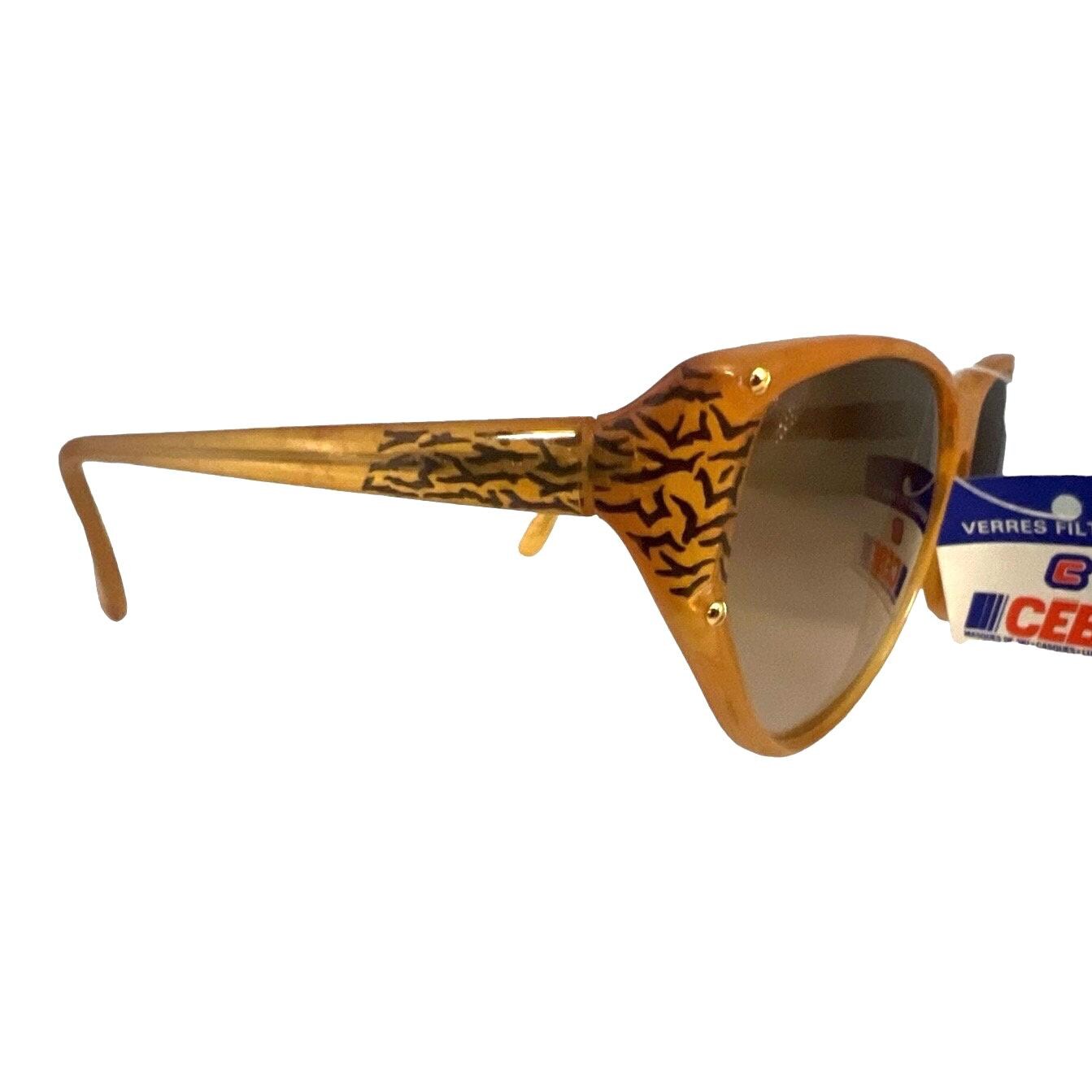 1990’s CEBE France Angular Sunglasses Mod 931, Brown & Black, Unisex andNWT 1990 main image 3