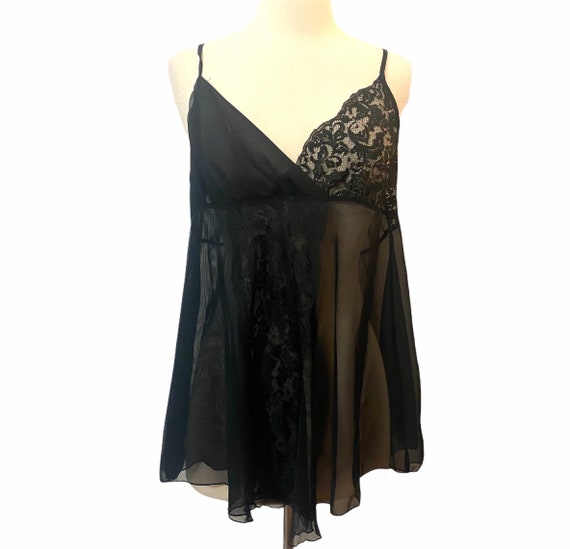 Vintage Victoria’s Secret Gold Label Black Babydoll,… - Gem