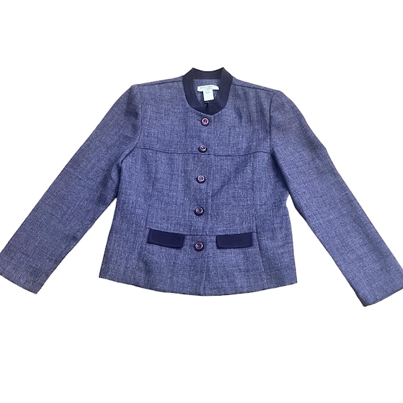 1990’s Vintage Tailored Purple Blazer with Button Down Front, Purple, Medium, 10P