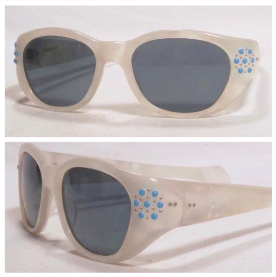 Vintage 1960's Sunglasses, Hand Decorated, Madein… - image 3