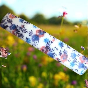 Vintage French Floral Bar Barrette, Dainty French Floral Hair Clip