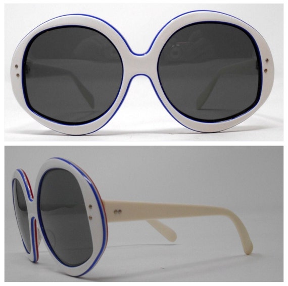 1960’s MOD Spaceage Vintage Sunglasses, White wit… - image 2