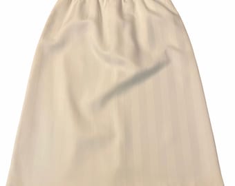 Vintage White Striped Secretary Skirt, 26” Waist, Vintage Pinstriped White Skirt, Knee Length, Small