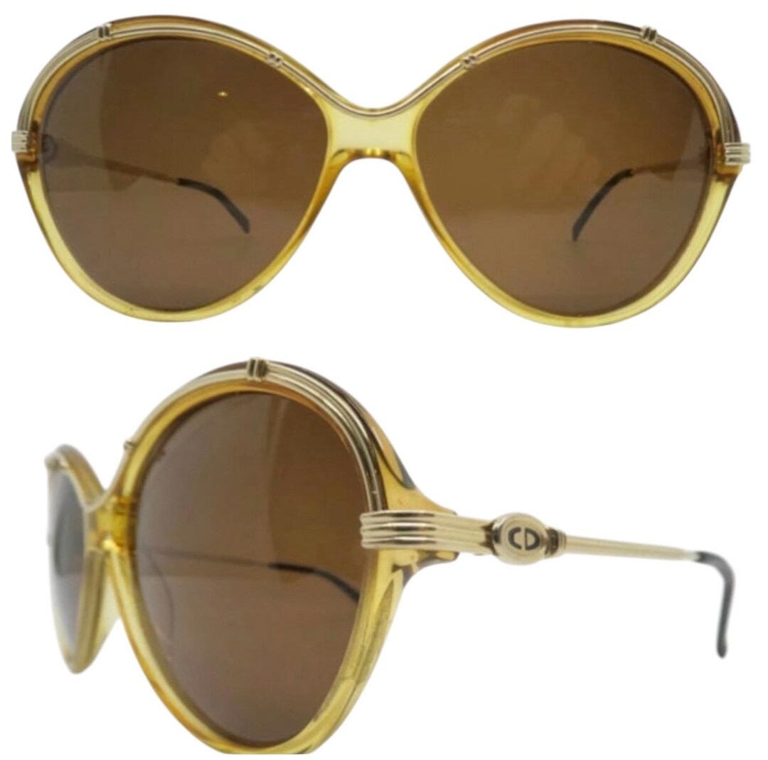 1980's Christian Dior Oversized Sunglasses, Vintage Oval Dior