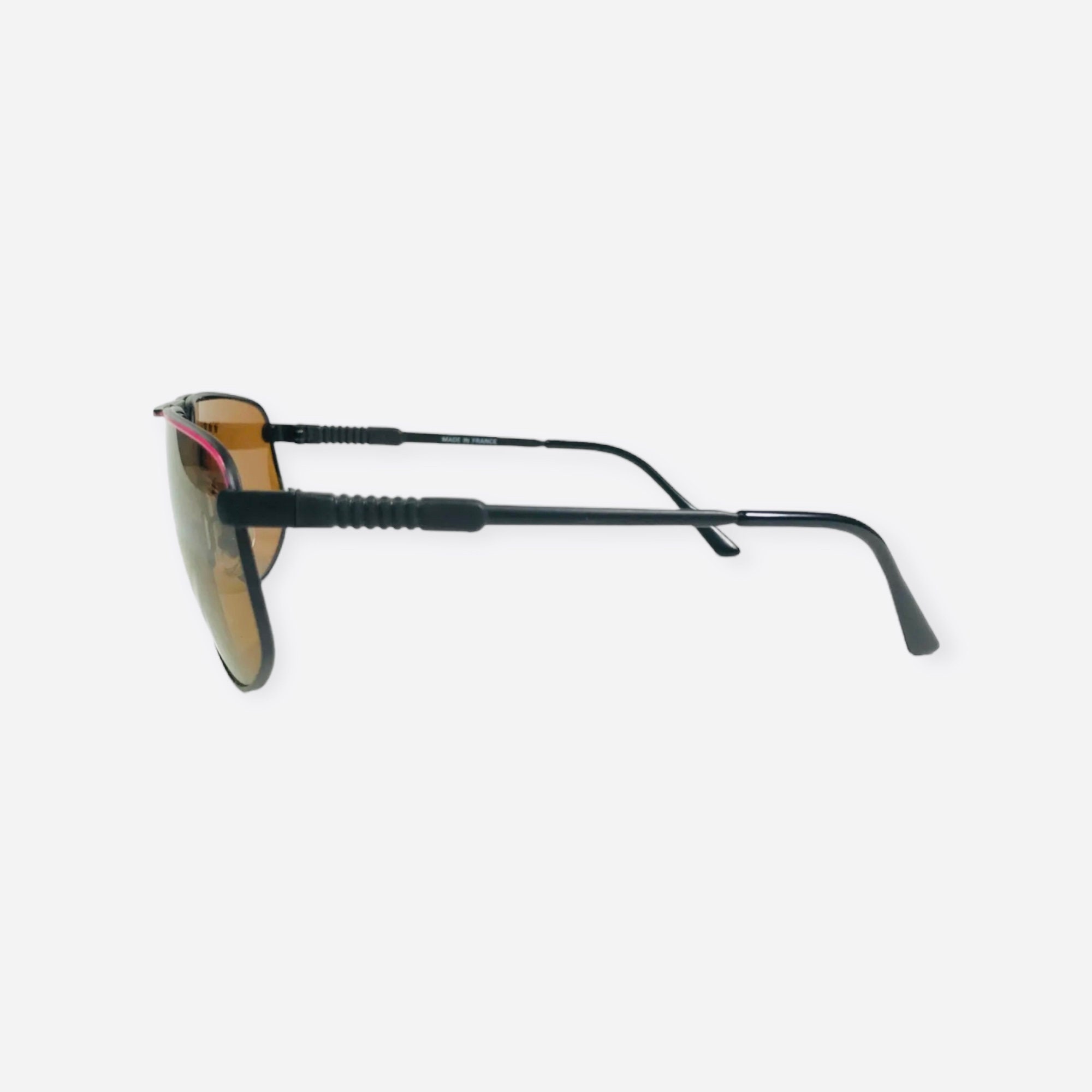 CEBE France Bijoux Metal Aviator Sunglasses, Black with Pink, Deadstock CEBE France Bijoux Metal Aviator Sunglasses, Gunmetal Black  main image 3