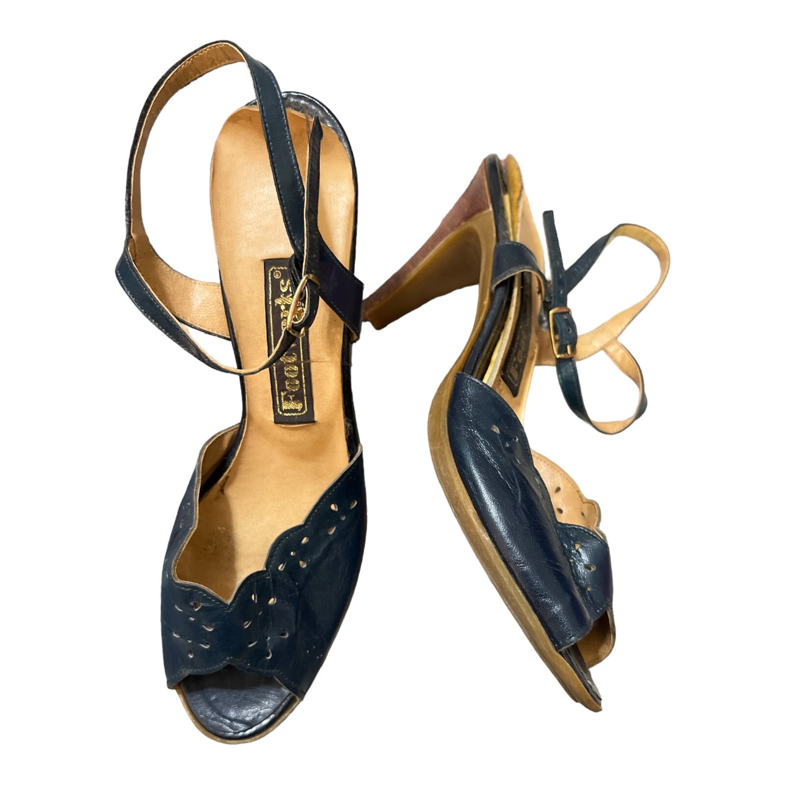 navy slingback heels