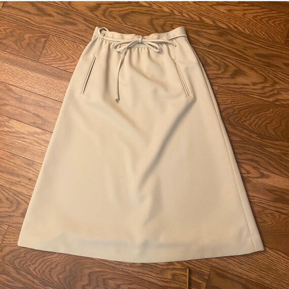 Vintage Khaki A Line Skirt with Pockets, 24” Waist
