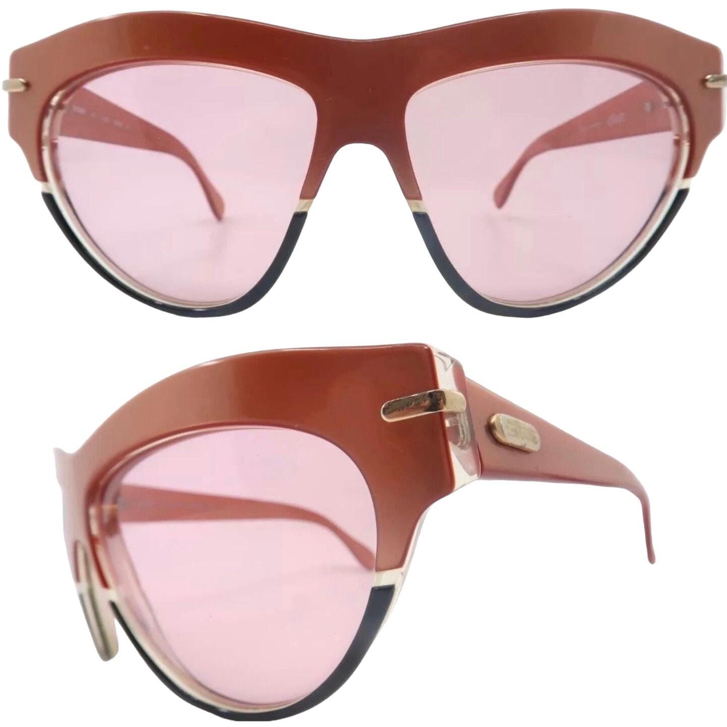 1980’s Thick Framed Silhouette Sunglasses, Made in Austria,‎ Colorblock Vintage 80s Silhouette Sunglasses | Oversized Tortoise Shell  main image 2