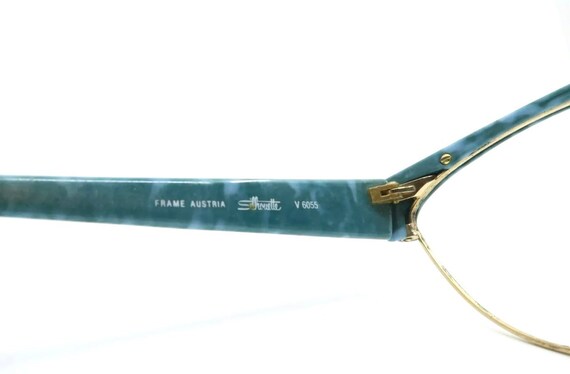 Vintage Silhouette Eyeglasses/Frames,  Green/Gold… - image 5