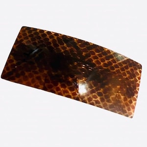 Vintage  1970’s or 1980’s  French Bar Barrette, Boho Transparent Brown Hair Clip, Deadstock