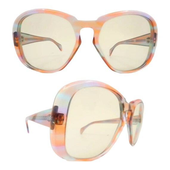 1960s Oversized Pastel Sunglasses, Made in France, Mod Style  display picture 1