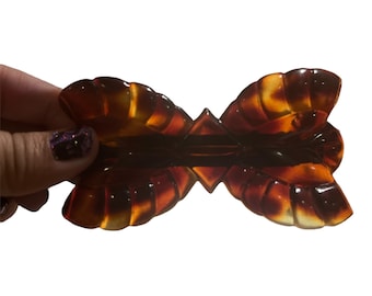 Gorgeous XL 1970’s French Barrette, Translucent Tortoiseshell Color, 4” Long