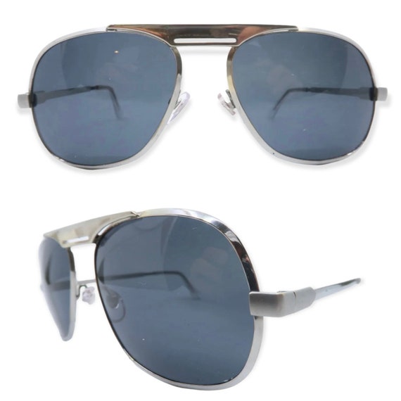 1970s Silhouette Sunglasses, Silver Metal Frame, … - image 1