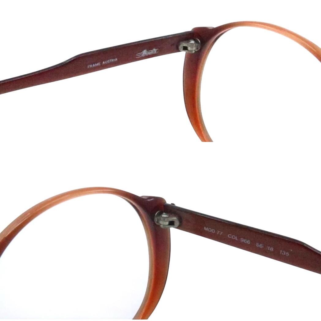 1970’s Silhouette Austria Eyeglasses Frames in Brown with Silver Logo, Model 77 1970 main image 4