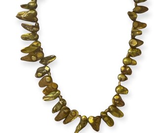 Handmade Freshwater Pearl Iridescent Single Strand Necklace, Unworn, 18”