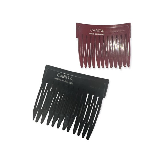 Two Vintage Hair Combs by Carita, Made in Paris, … - image 2