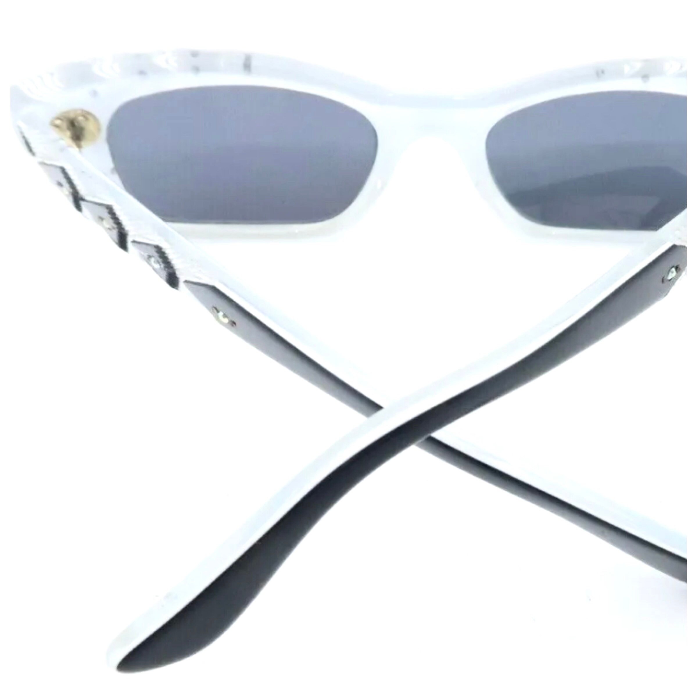 Vintage 1950’s Traviata Sunglasses, Black & Clear, Made in France, Deadstock Rare Round Vintage Party Sunglasses 1950s France Paris Thick  main image 4