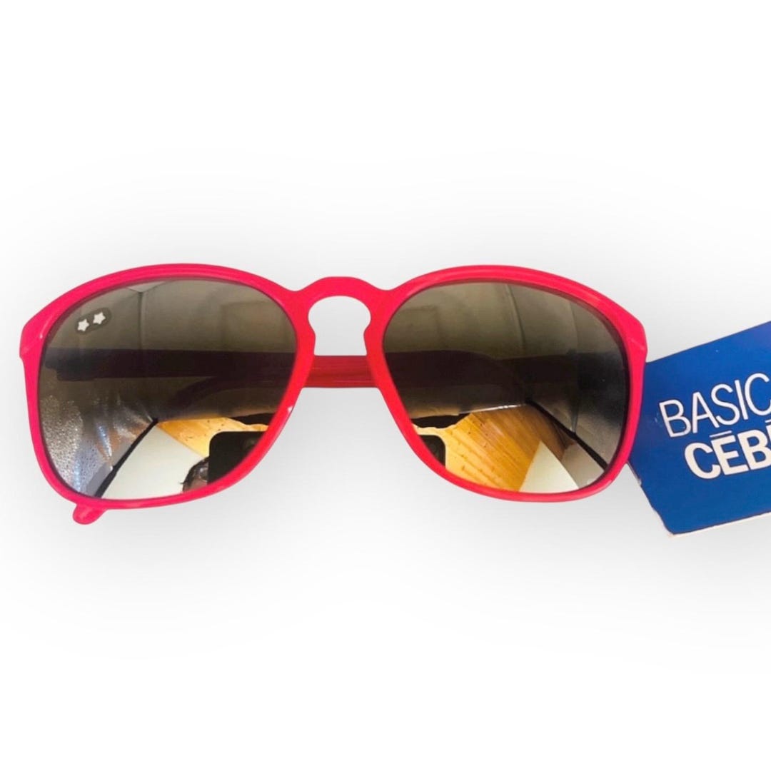 1980 年代 CEBE France ホット ピンク サングラス、ミラー