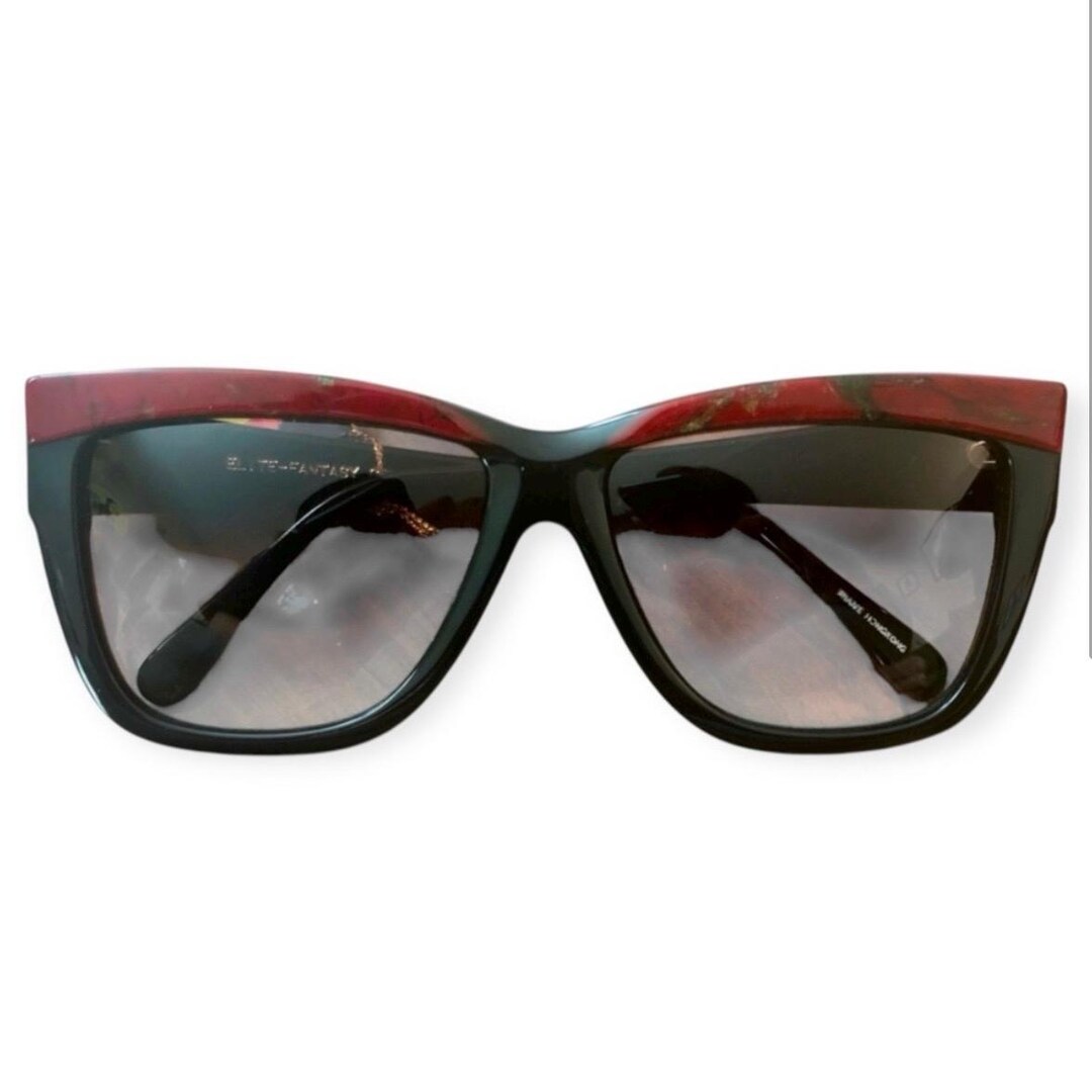 1980’s Vintage Purple Rectangular Angular Sunglasses, Retro Deadstock Purple frame Clear lens risky business retro 80s style  main image 4