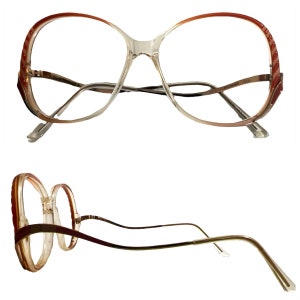 Vintage 1980’s Gloria Vanderbilt Oversized Eyeglasses, Rust/Tan, Deadstock/NOS, Optical Quality, 1980’s Secretary Frames, LAST PAIR