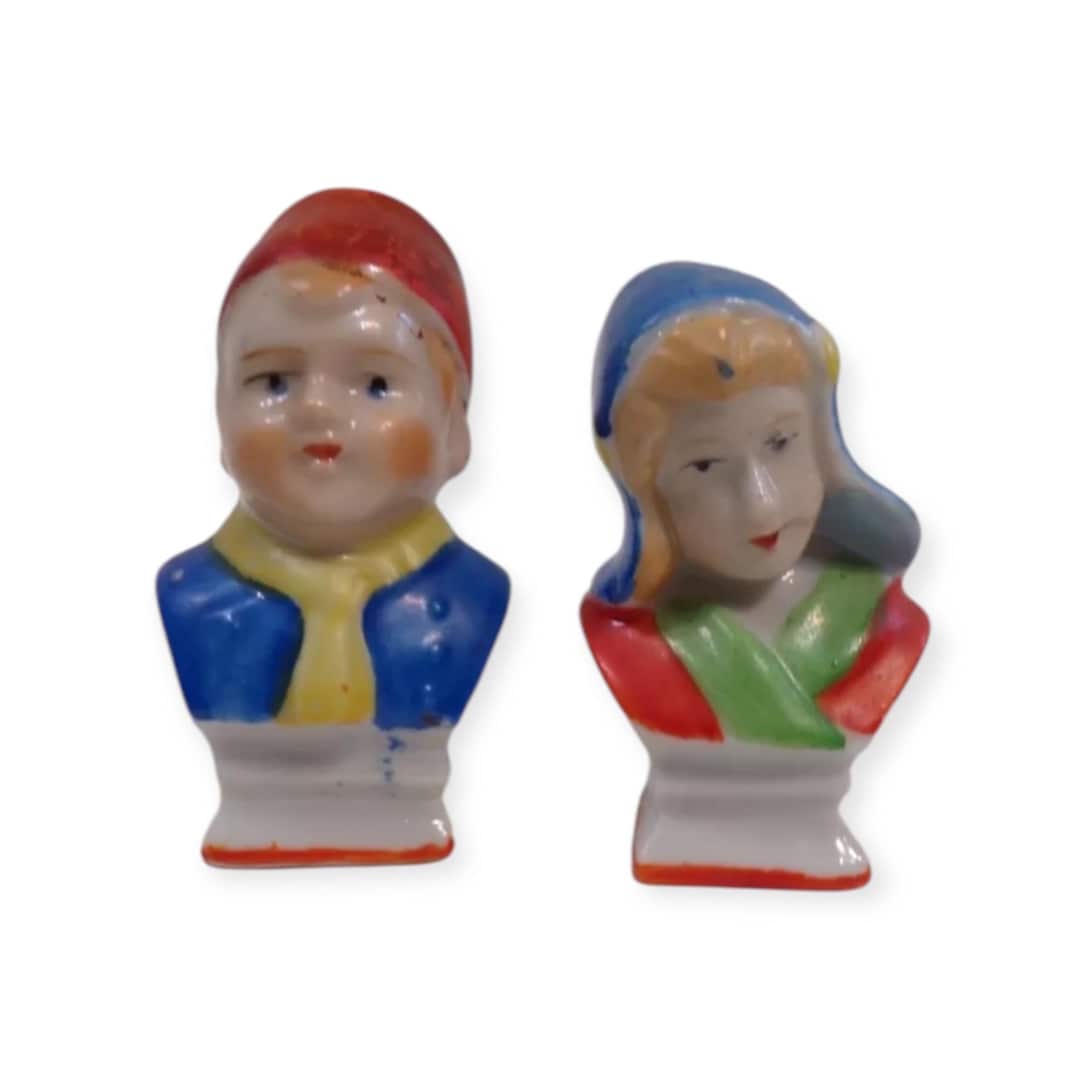 Vintage Dutch Boy and Girl Salt & Pepper Shakers, Hand Painted, Made in ...