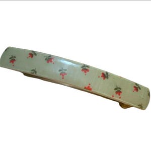 1980’s Dainty Floral French Bar Barrette, 3.5” Long, Deadstock, Made in France, Boho Bohemian Vintage Hair Clip