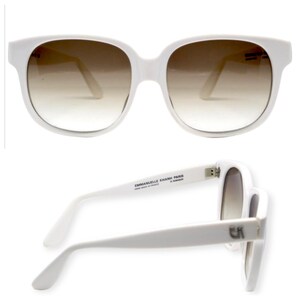 Emmanuelle Khanh Paris Thick Framed White Sunglasses, Iconic  display picture 2