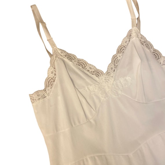 Vintage White Full Slip with Lace Trim, Size 34/S… - image 2