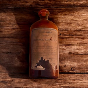 Antique Apothicary Bottle Hydrodic Acid Bottle 16 Ounces
