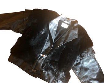 Avant-Garde 1980's Wilson's Leather Jacket and Vest Combo Detachable Sleeves by Wilsons Leather, Medium