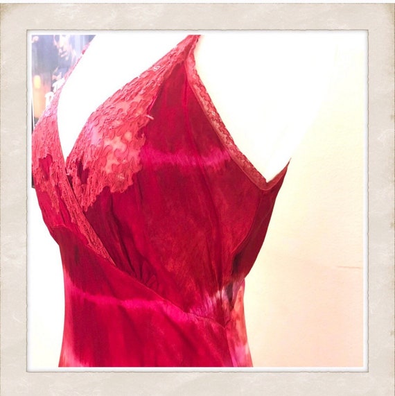 Vintage Hand Dyed Pink Silk Slip, Vintage Slip Dr… - image 4