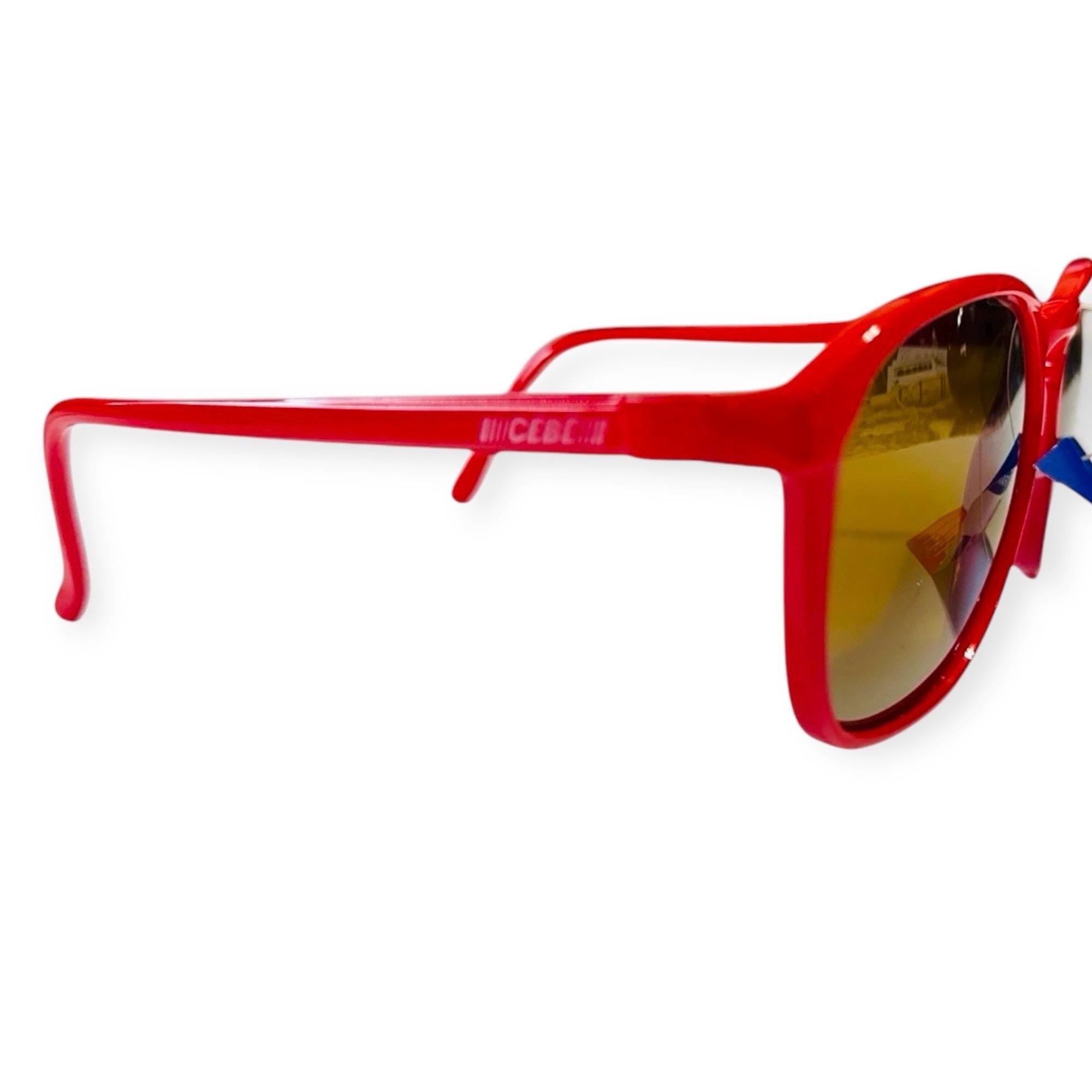 1980’s CEBE Red Sunglasses with Mirrored Lenses, Deadstock, Made in France NWT 1980 main image 2
